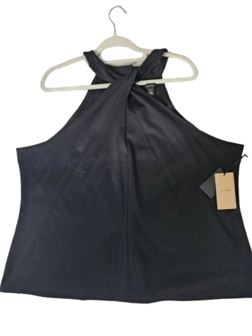 NWT Halogen Black Twist Front Halter Sleeveless Top Nordstrom Plus Size 3X